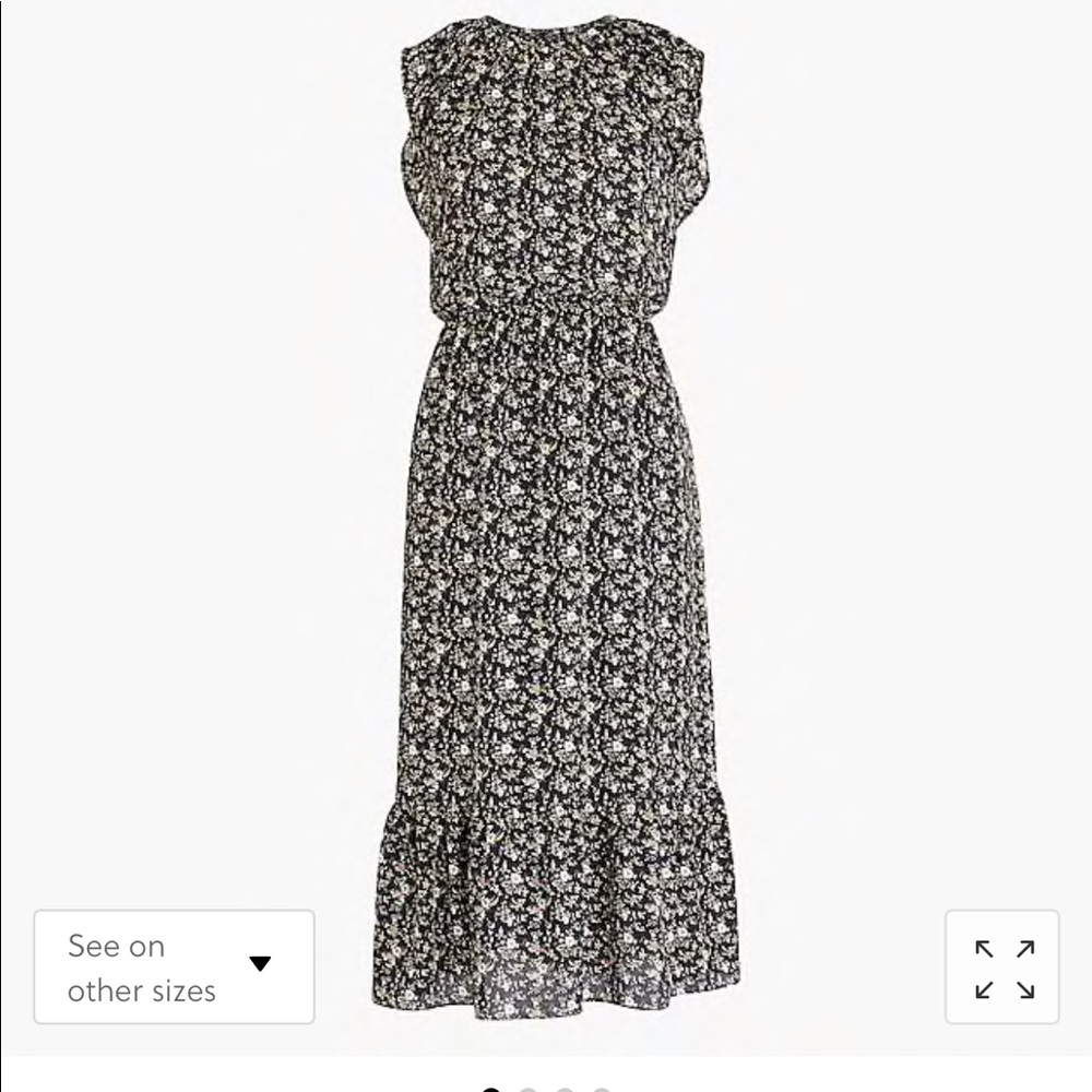 J.Crew Mercantile cap-sleeve midi dress superbloom